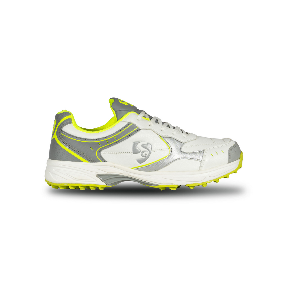 SG - Armour Stud White/Grey/Lime Cricket Shoes