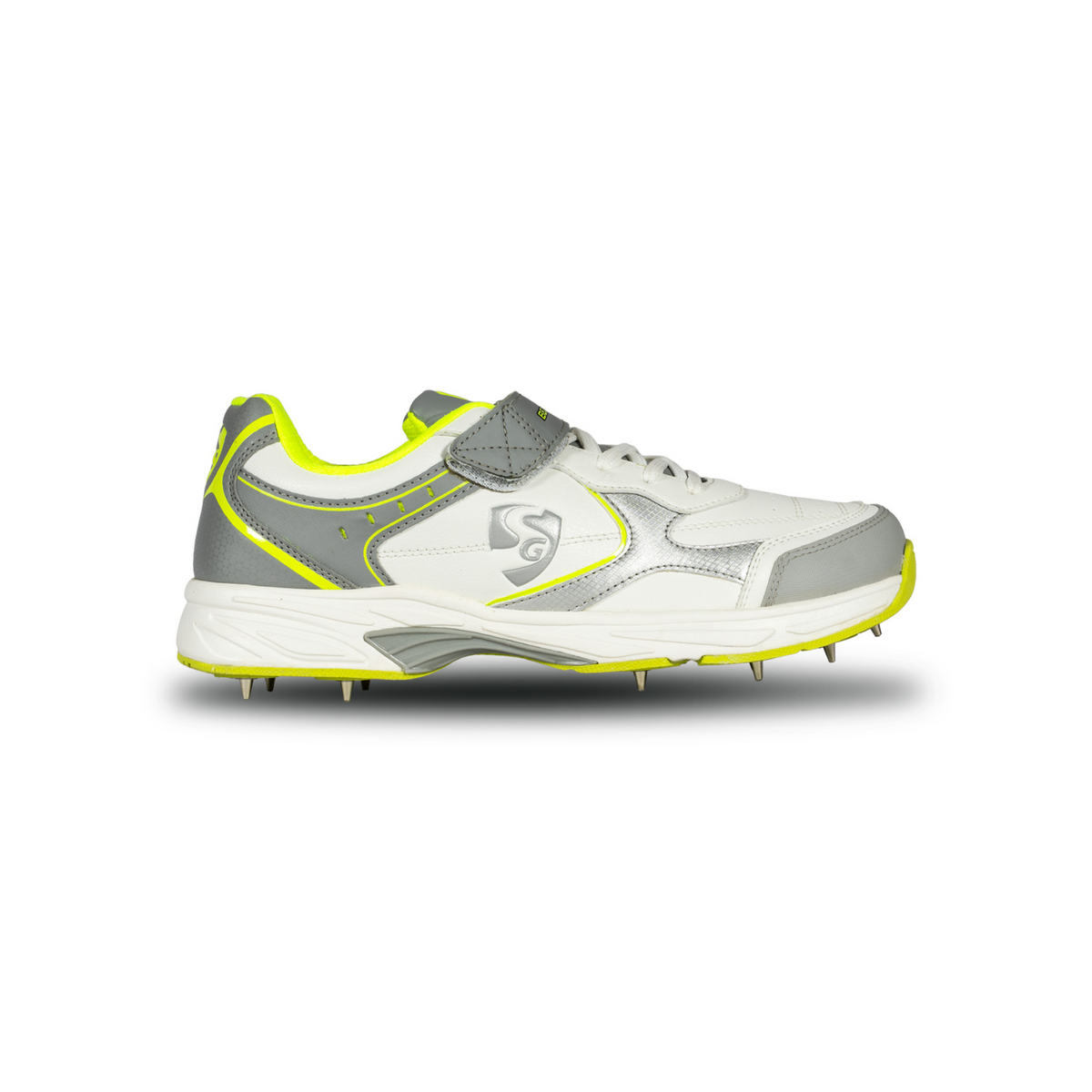 SG - Armour Spike White/Grey/Lime Cricket Shoes