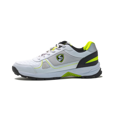 SG - Scorer 6.0 White/Black/Lime Cricket Shoes