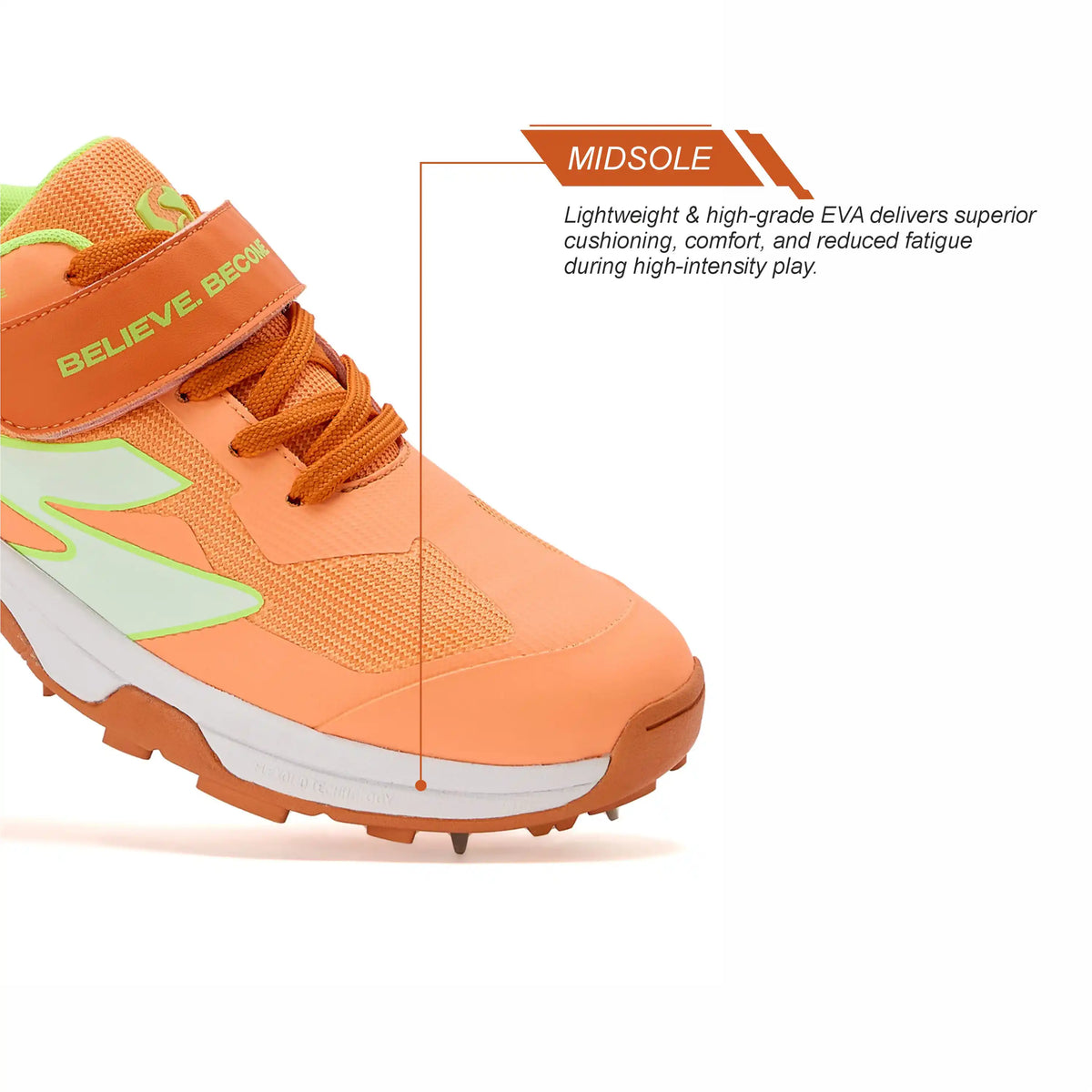 SG - Vortex Spikes Bright Orange Cricket Shoes