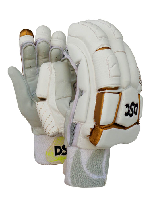 DSC - Condor Pro Gold White Cricket Batting Gloves Mens Size