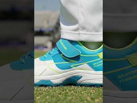 SG - Sierra Arc Spikes White/Blue/Lime Cricket Shoes