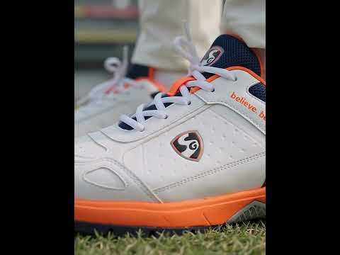 SG - Club 6.0 White/Navy/Orange Cricket Shoes