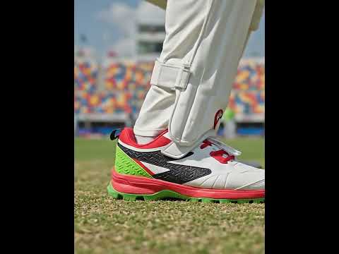 SG - Century Pace White/Red/Lime Green Cricket Shoes