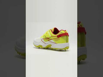 SG - Sierra Arc Spikes White/Yellow/Red Cricket Shoes