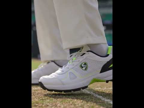 SG - Scorer 6.0 White/Black/Lime Cricket Shoes