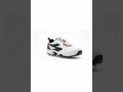 SG - Savage Max Spikes White/Black Cricket Shoes