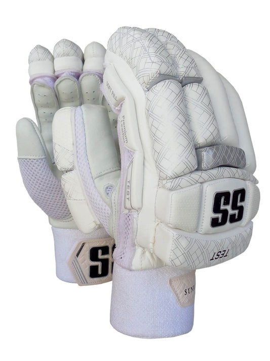SS - White Test Players Batting Gloves Mens Size